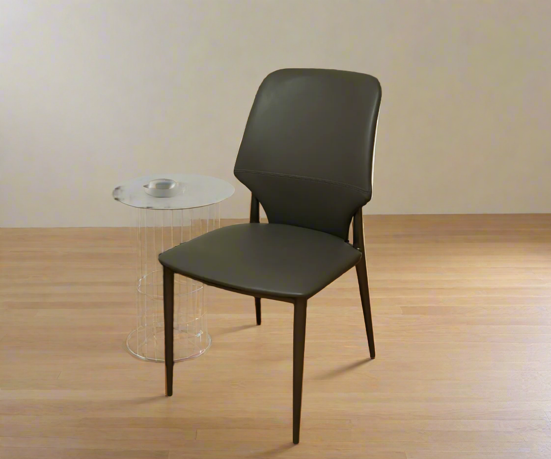 054 grey executive side chair beside a glass side table