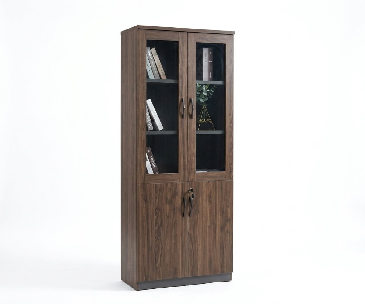 102 walnut file cabinet with glazed upper doors in a classical study