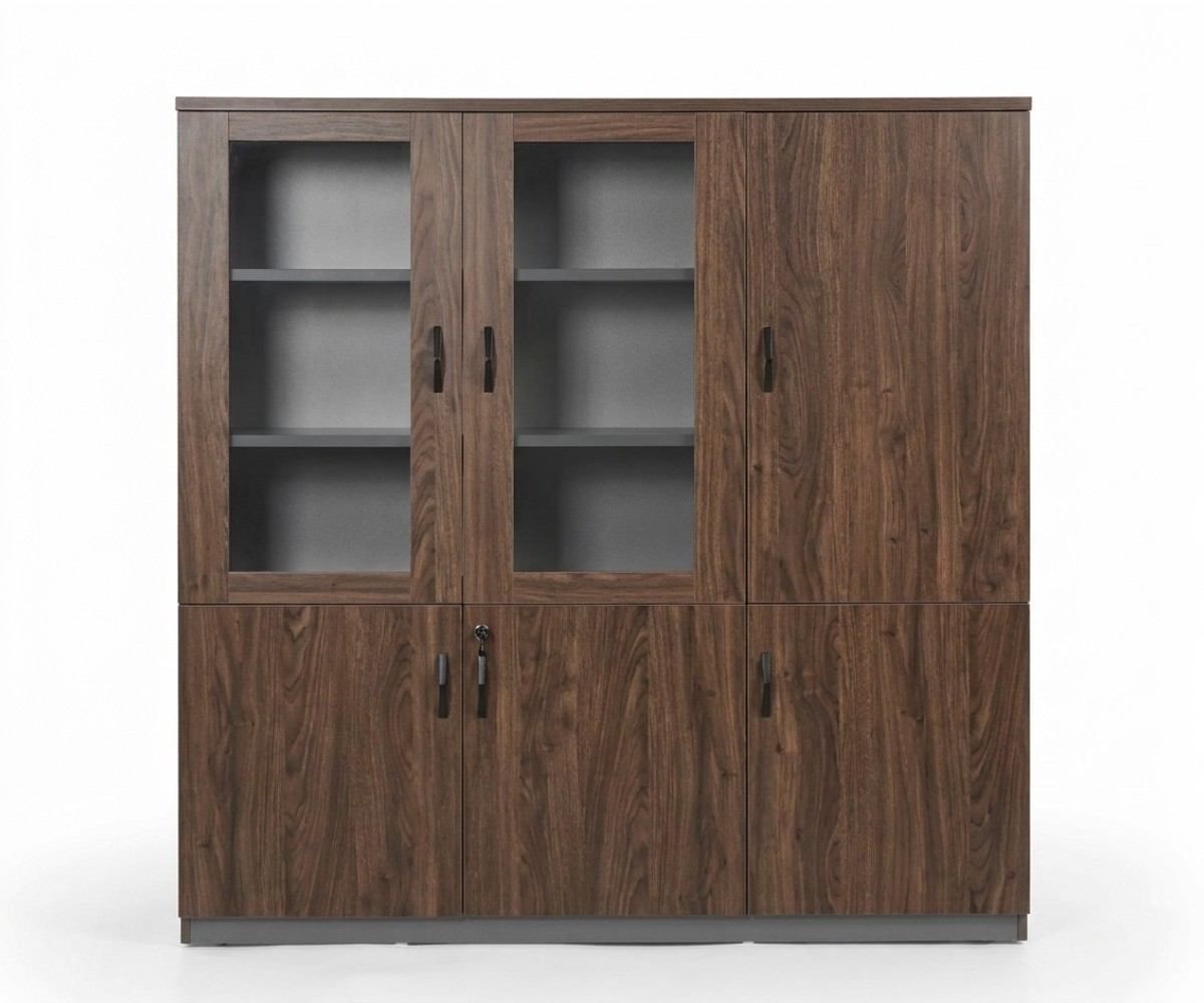 103 walnut office cabinet behind a desk in a wood-panelled study