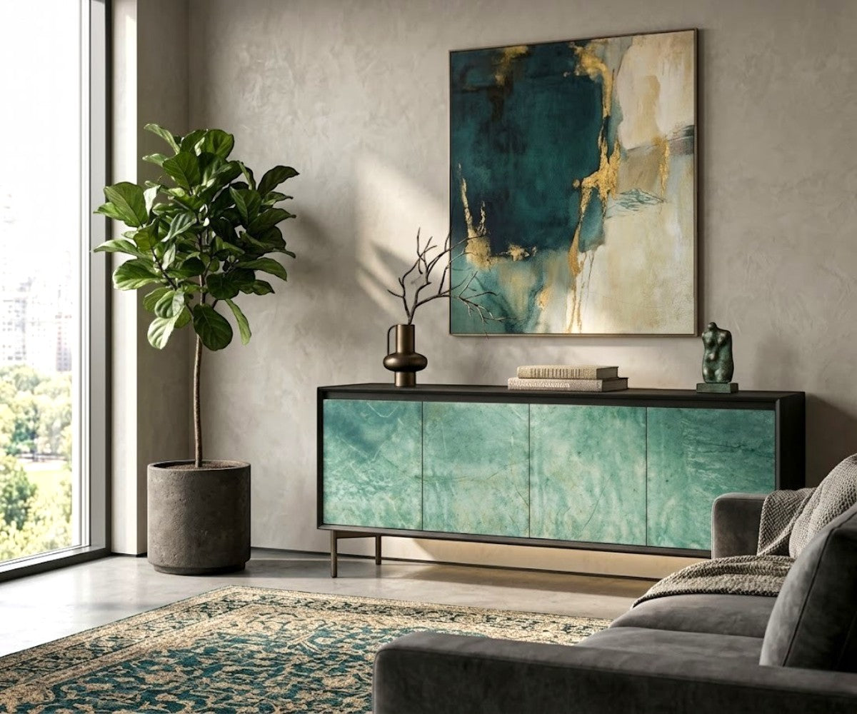 YA1031 Green Cabinet Console
