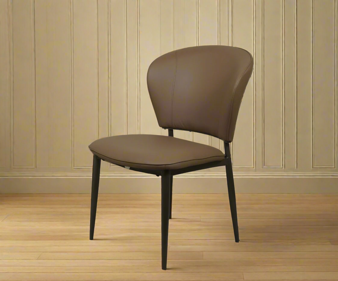 119 midnight modern designer armchair, angled view against a panelled wall