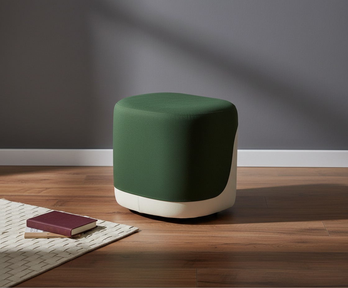 120 Compact Velvet Ottoman