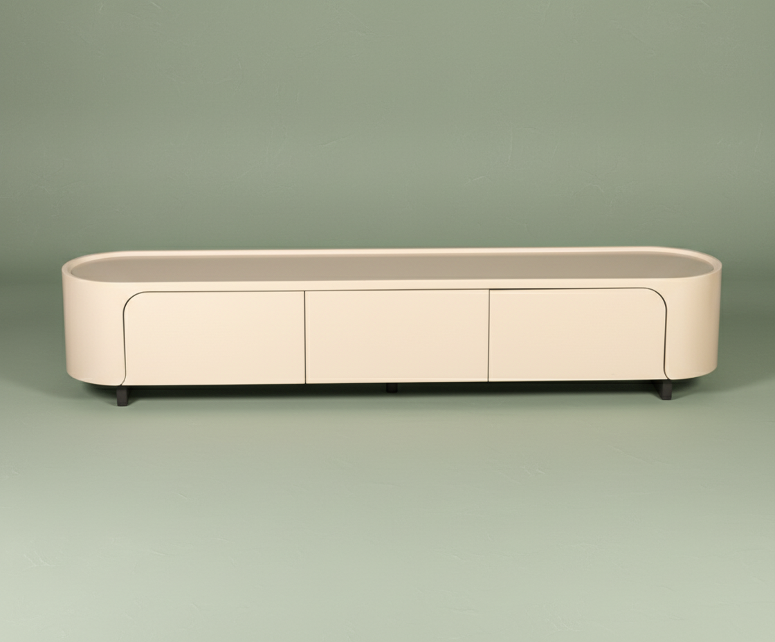 2216 Curved Beige Console