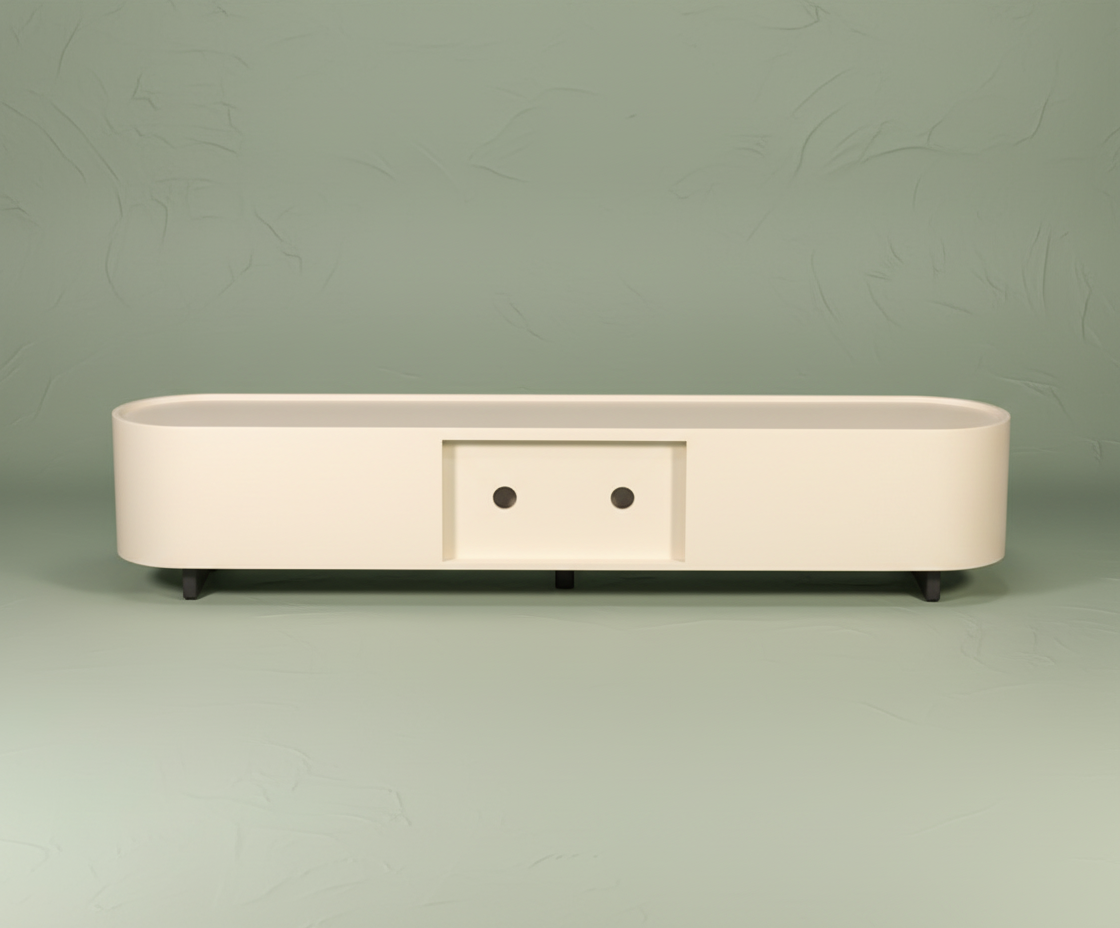 2216 Curved Beige Console