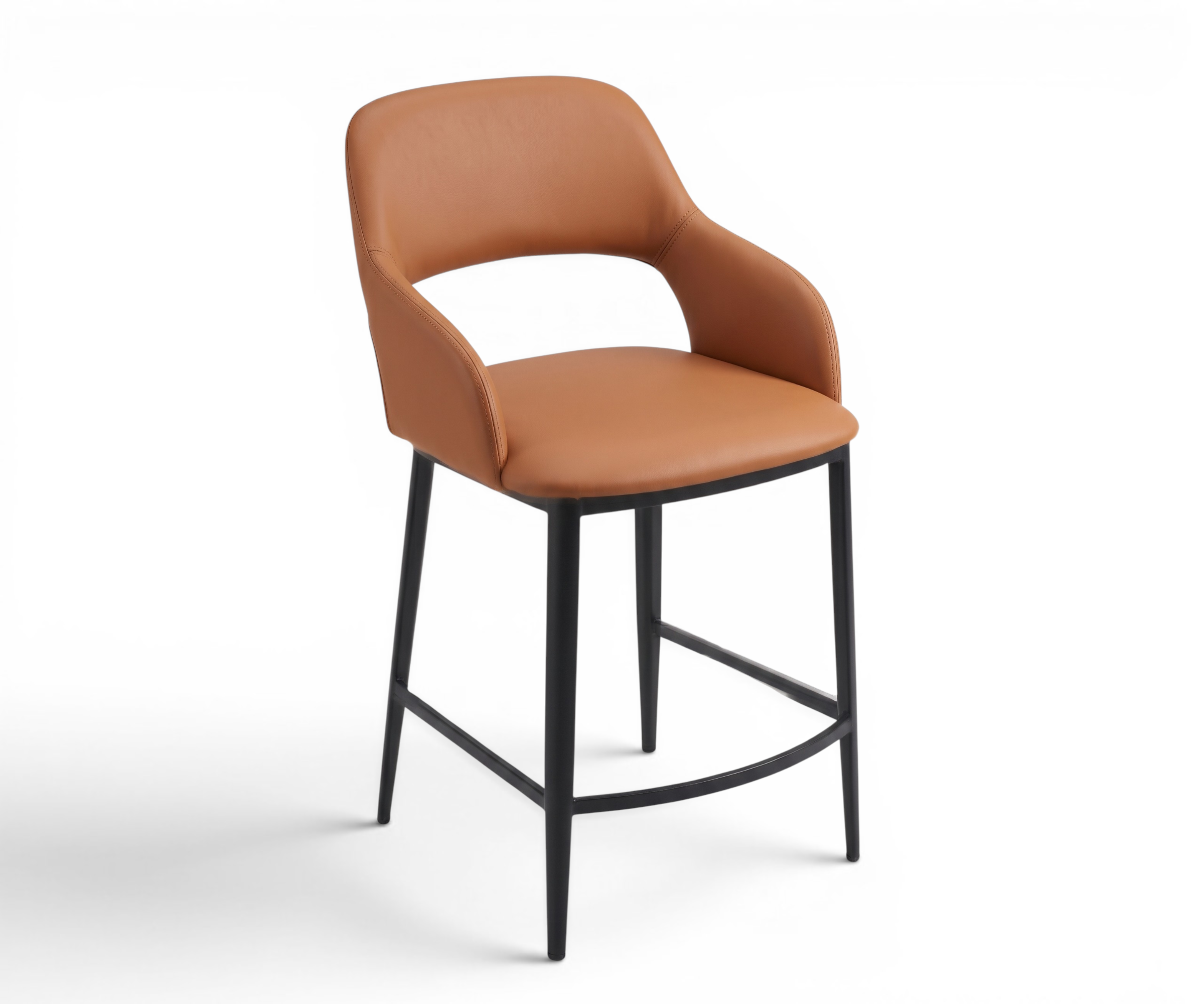 2405 bar chair brown at a city-view kitchen island, two stools side by side