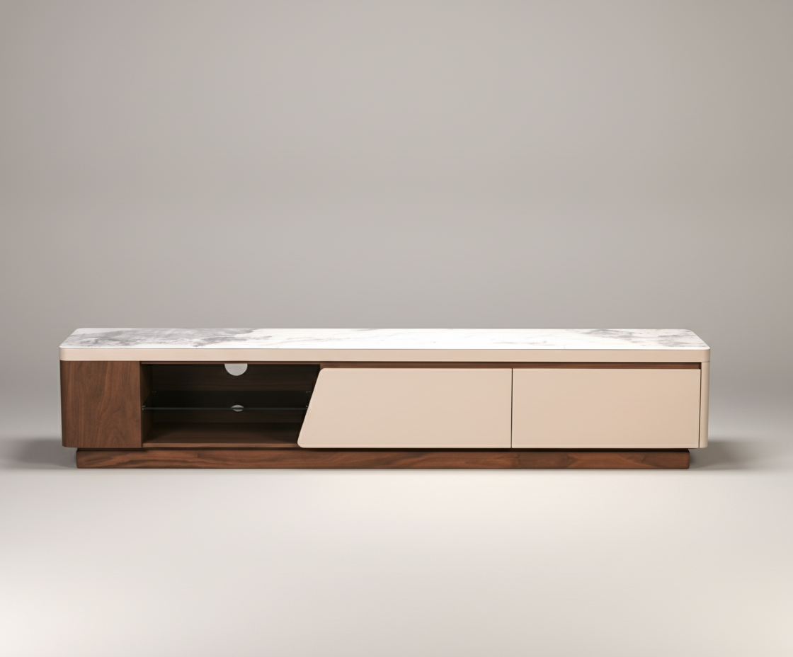 2414 Walnut Marble Console