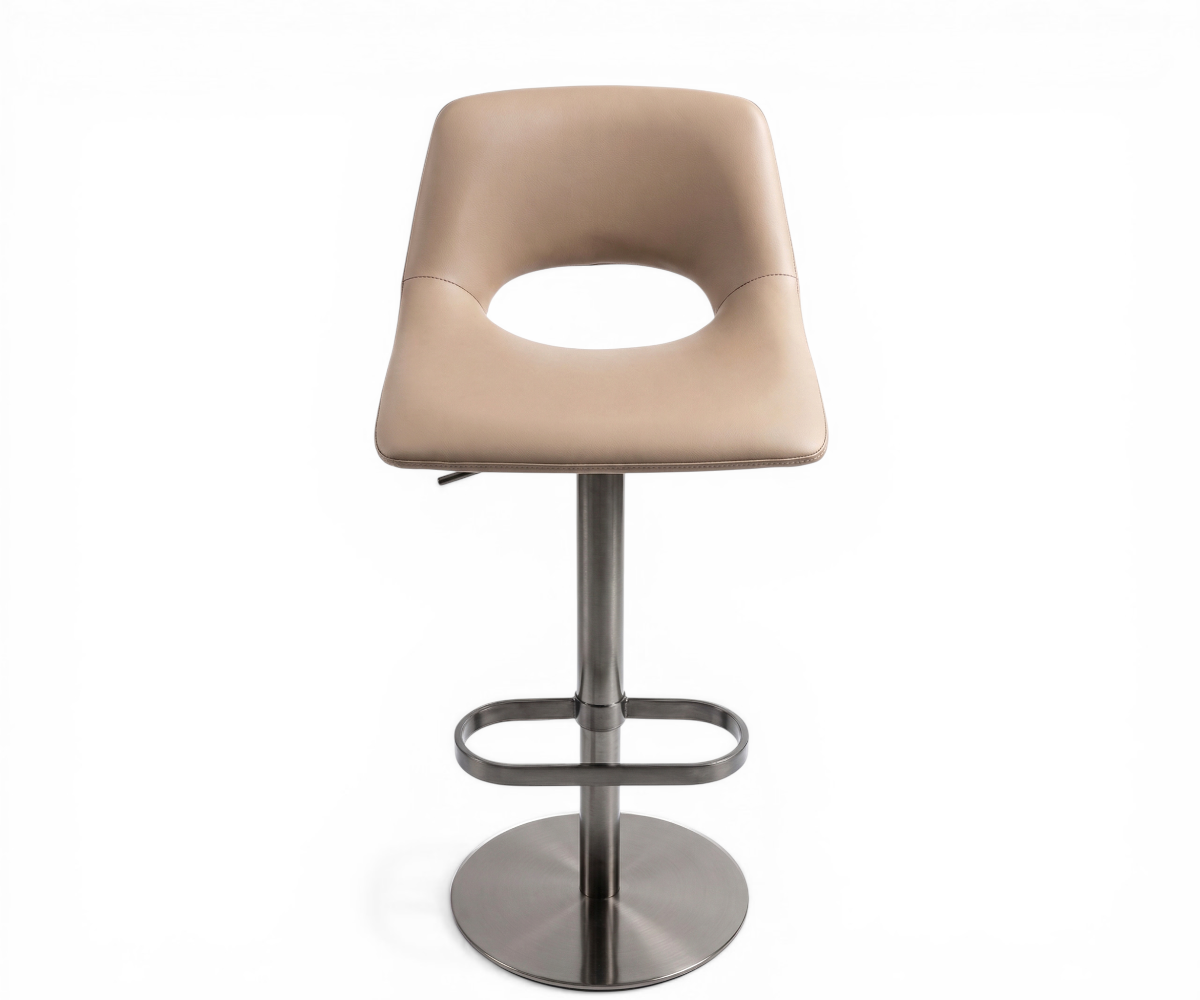 2428 bar chair at a high counter in a glass-walled city office