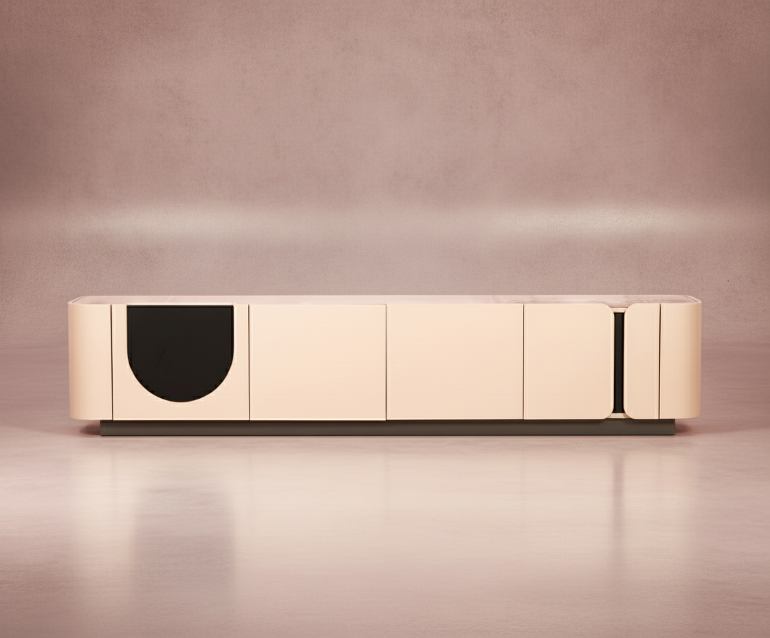 2451 Curved Marble Console
