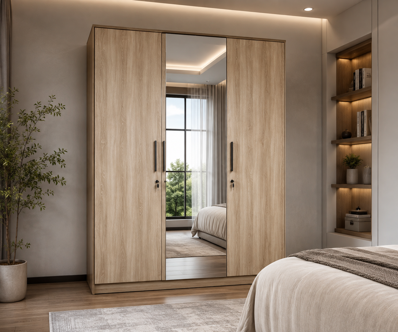 WML340-THREE DOOR WARDROBE