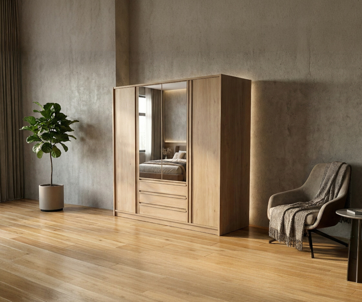 3D04-4 Sturdy Four-Door Wardrobe