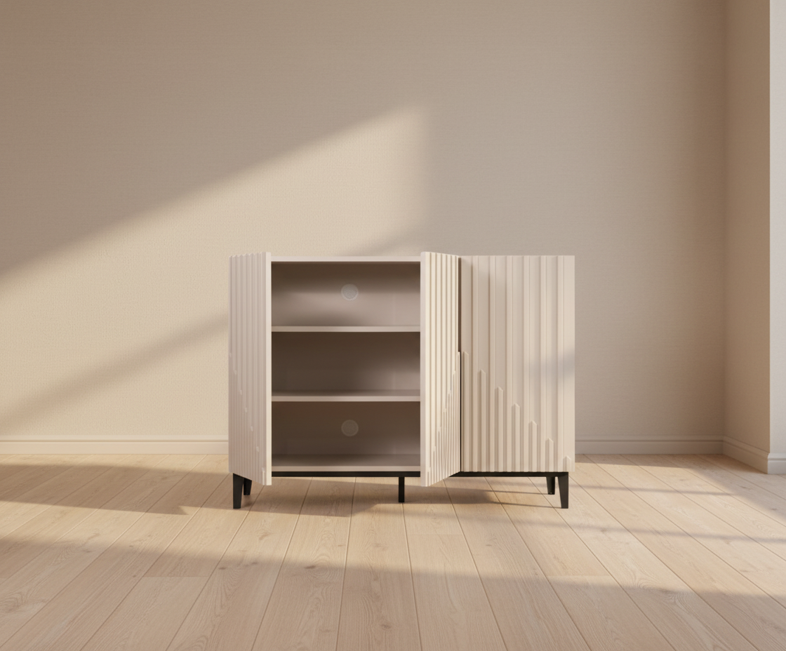 702 White Minimalist Cabinet