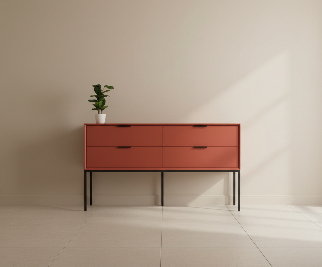 772 Terracotta Wood Cabinet