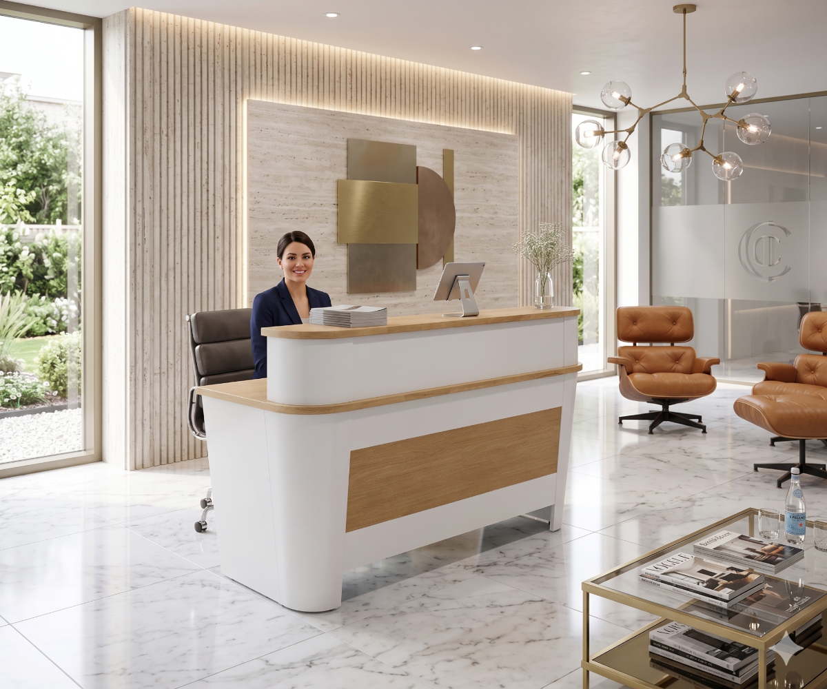 8016 Nordic Oak Reception Counter