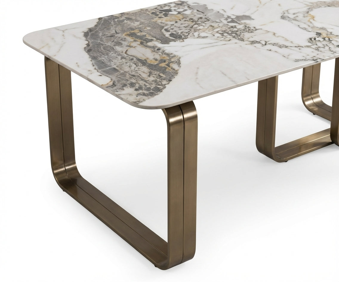 805+805B marble nesting set in a bright city-view living room