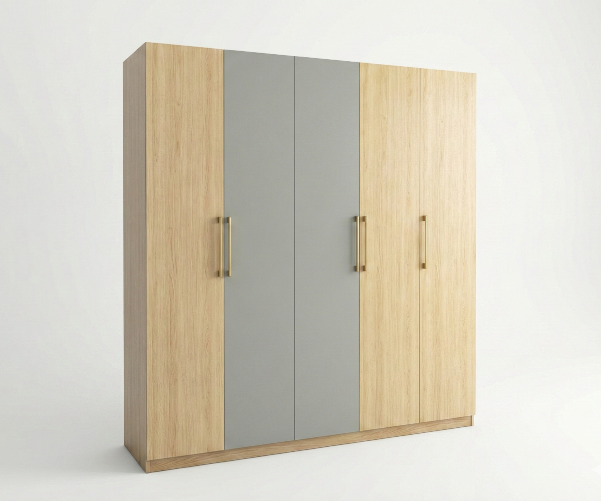 811-5 large two-meter wardrobe in a bright minimalist room with a daybed