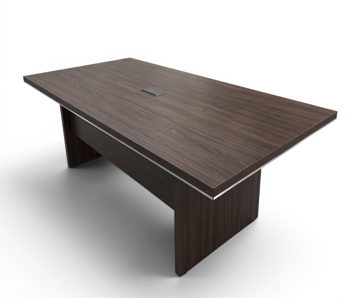 8624A walnut boardroom table with chairs in a city-view boardroom