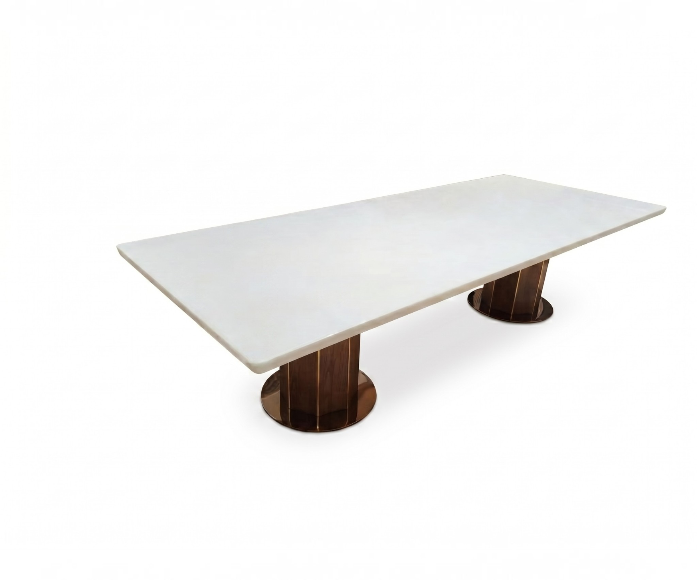 870/onyx dining table in a bright dining room with a garden view