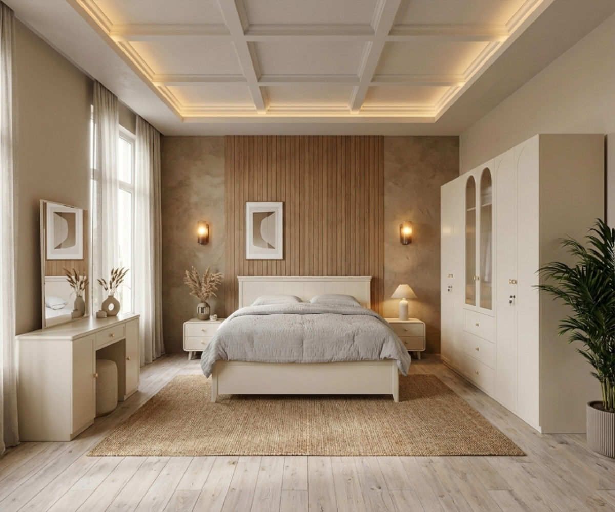 3361 Off-White 5-Piece Bedroom Set