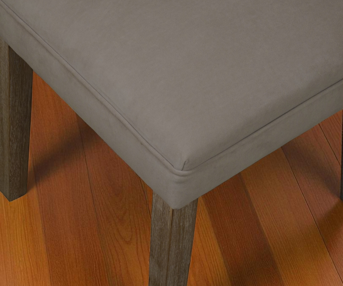 9032 high-back two-tone dining chair, angled view against a panelled wall