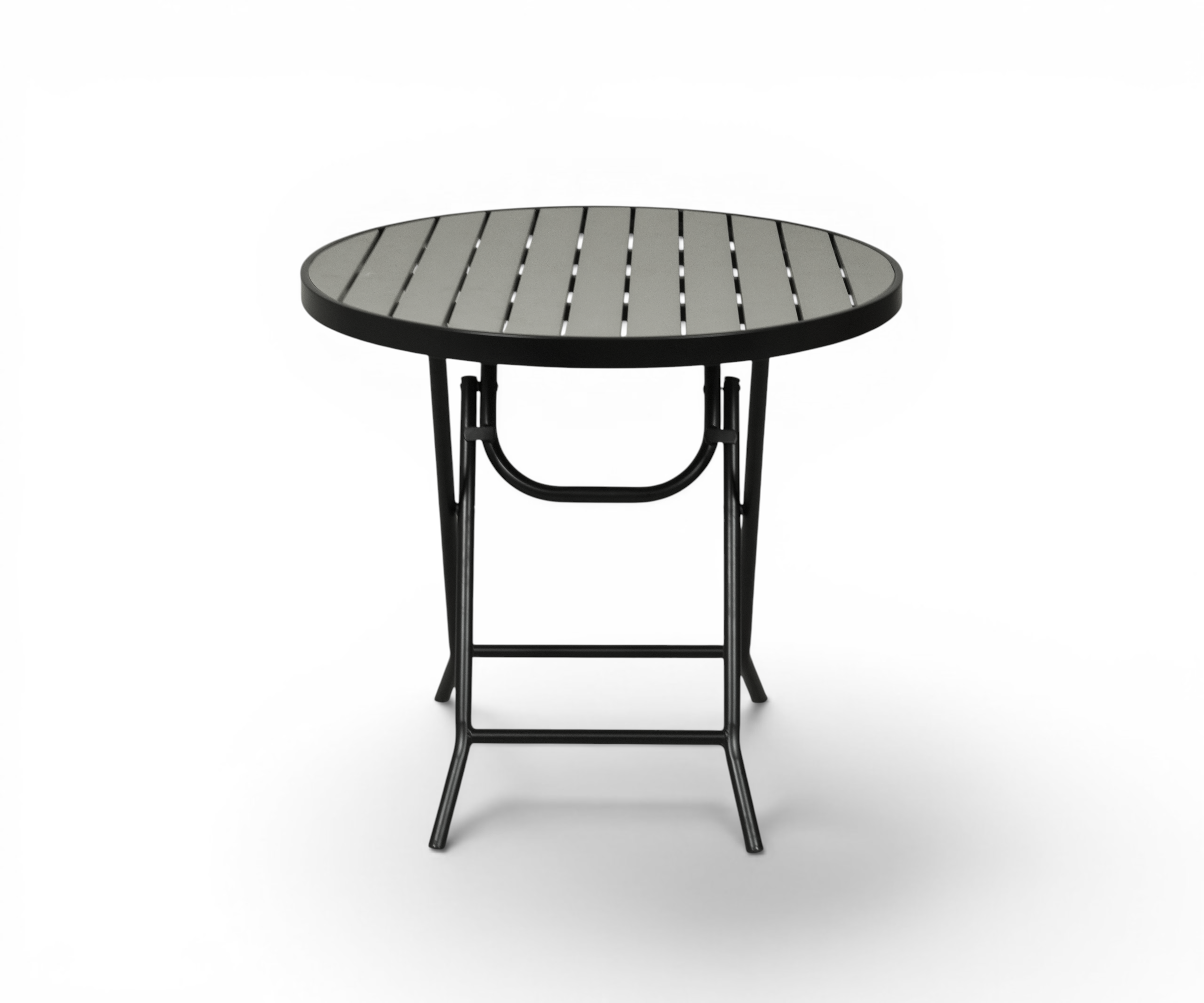 928 garden table, round folding table on a Mediterranean garden terrace
