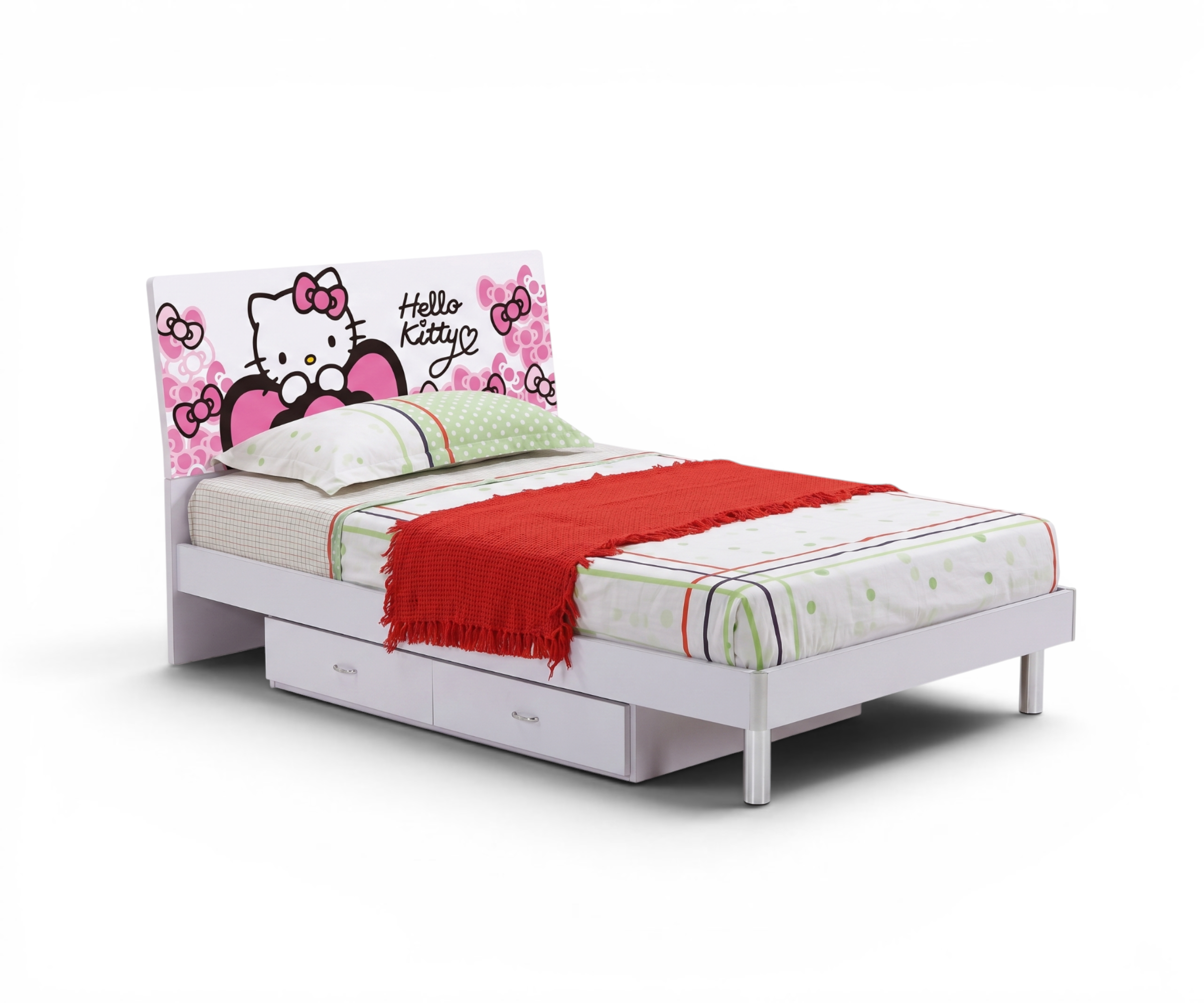 9986 Hello Kitty pink kids bedroom set staged in a pink room