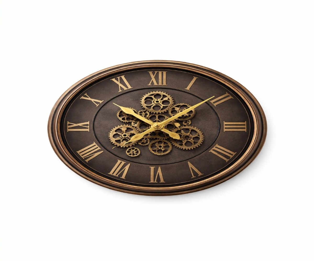 Vintage Roman Gear Wall Clock