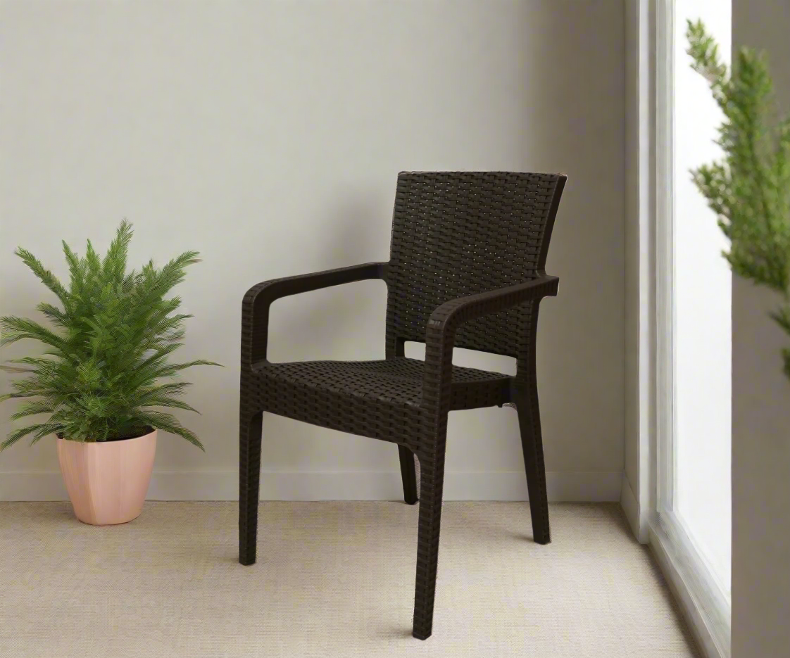 CT022-K BIG RATTAN ARMCHAIR DARK BROWN:84 (BLACK)