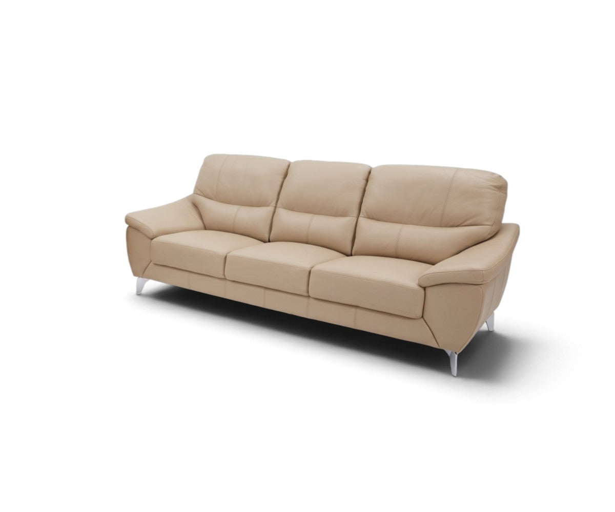 Matching beige sofa set showing 216cm three-seater and 170cm two-seater side by side