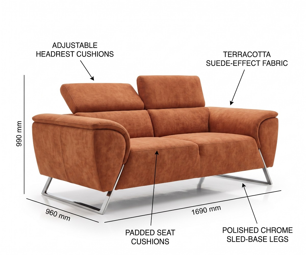 Modern Cushioned Two Seater Sofa