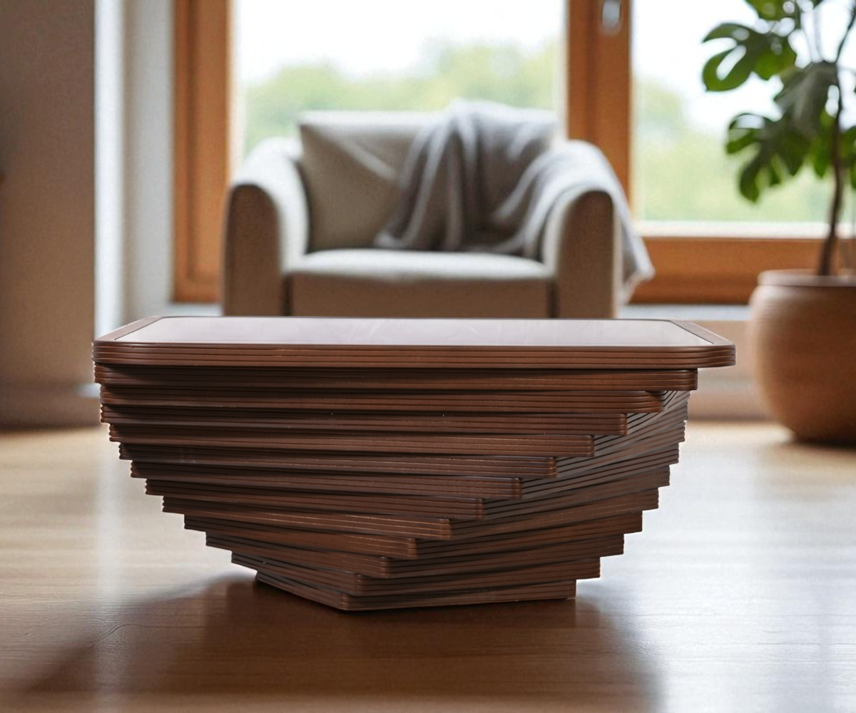 Vortex Designer Layered Wood Coffee Table
