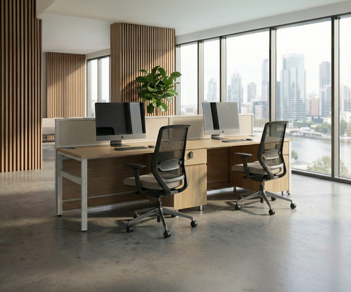 V9-224-2P WORK STATION 24006301100 Greyoak Wood