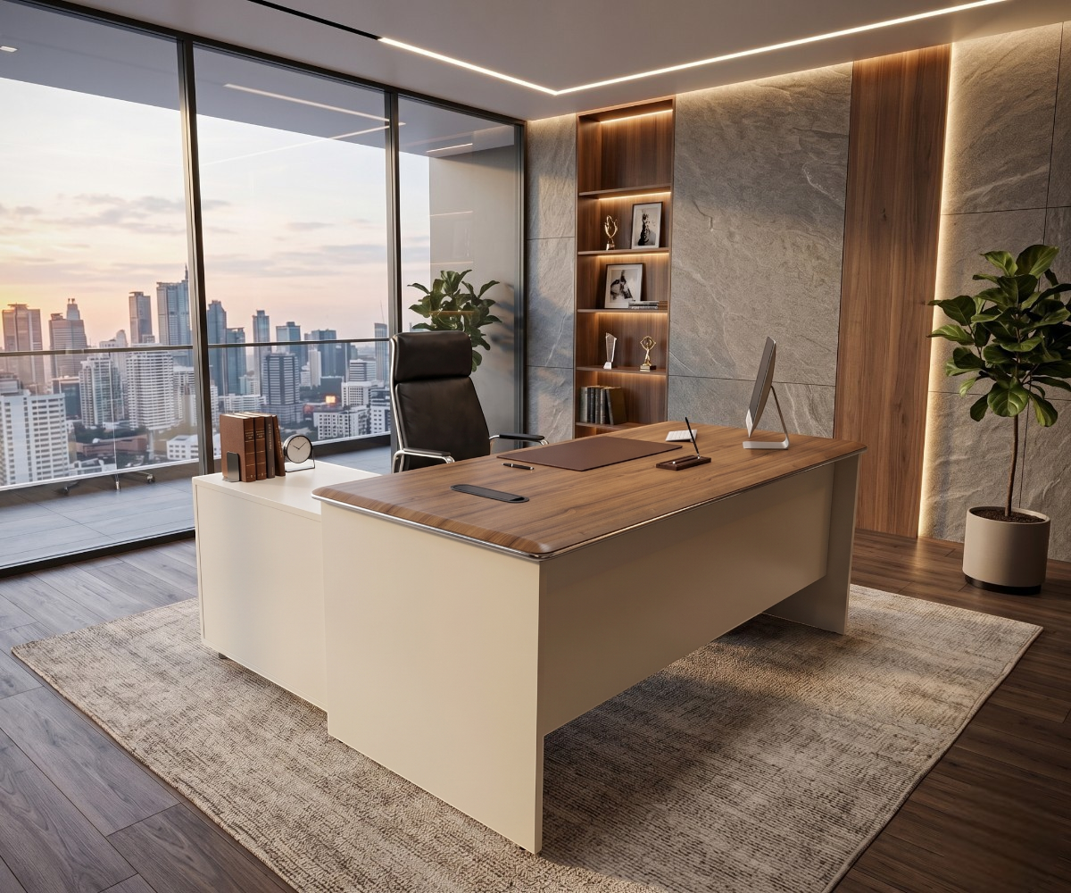 V7-018C Executive L-Desk