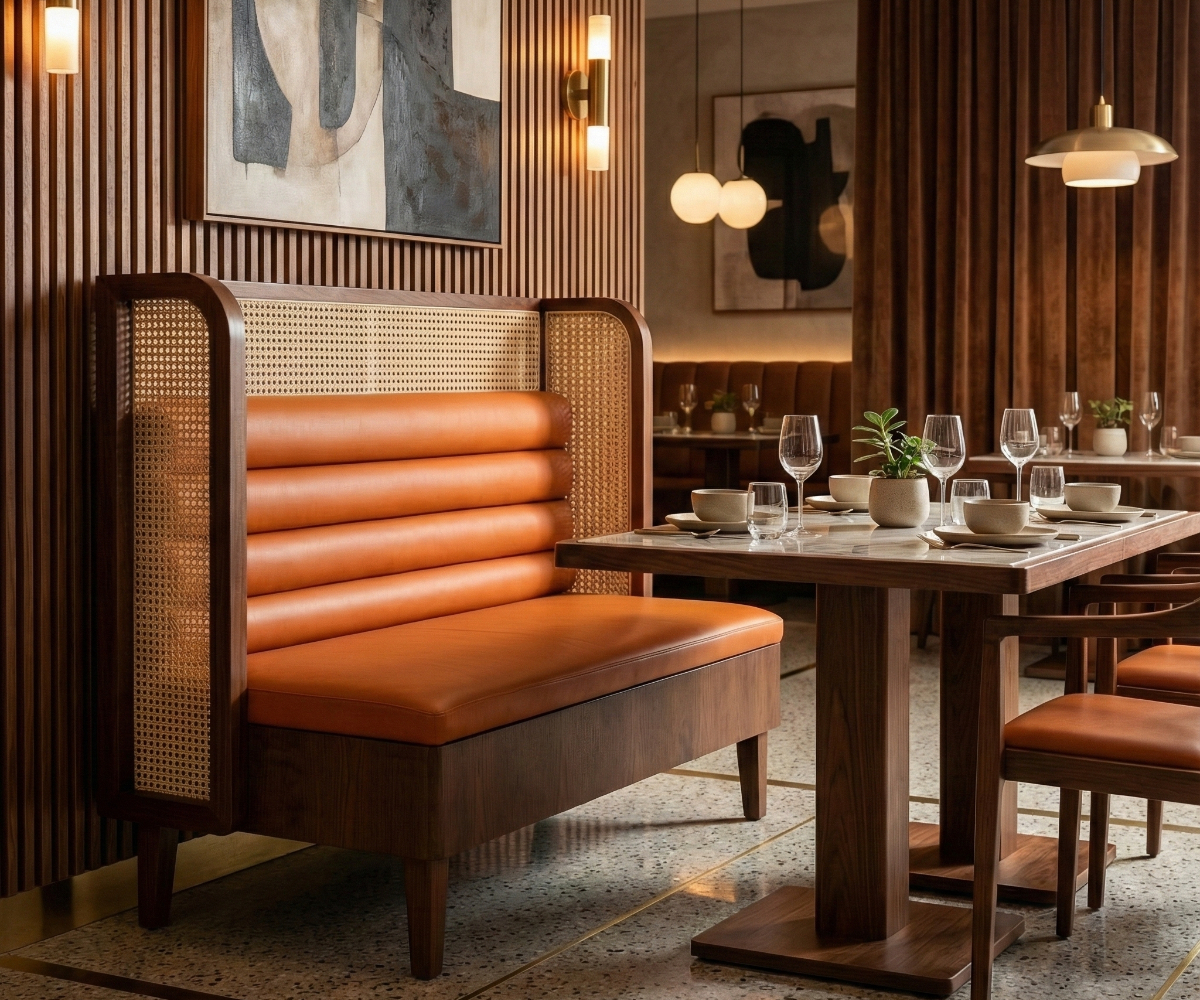 Terracotta Cane Channel Booth