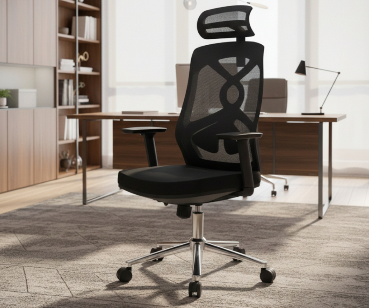 SH-GZ6463 OFFICE CHAIR-BLACK-51X51X119CM