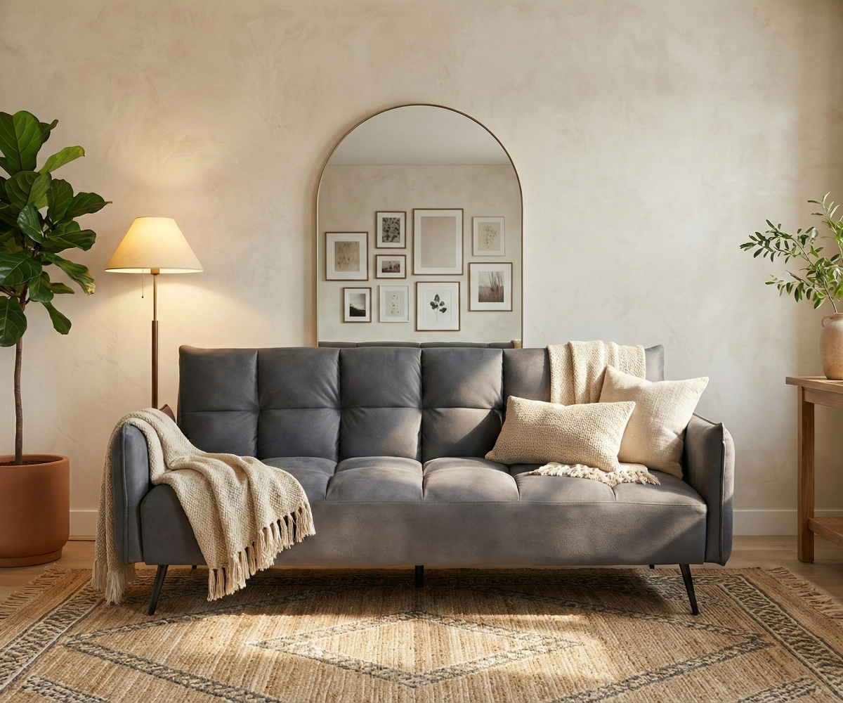 LV3473-B sofa bed Grey (Sofa212x100x90 BED 212 x 115 x 47 )