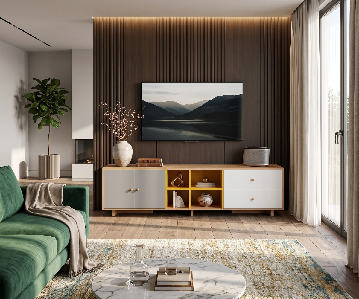 904 OAK COLOR BLOCK TV UNIT