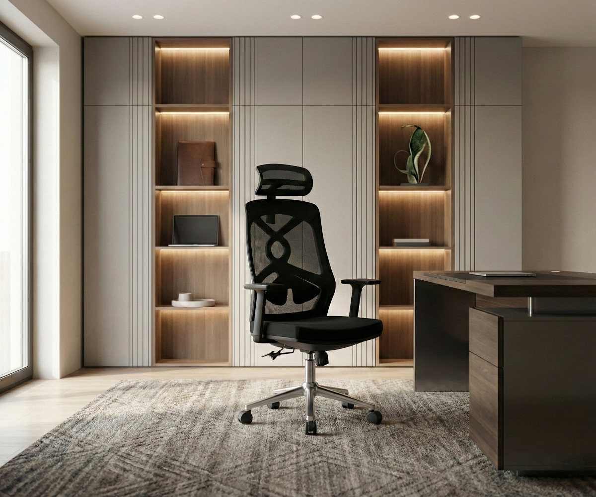 SH-GZ6463 OFFICE CHAIR-BLACK-51X51X119CM