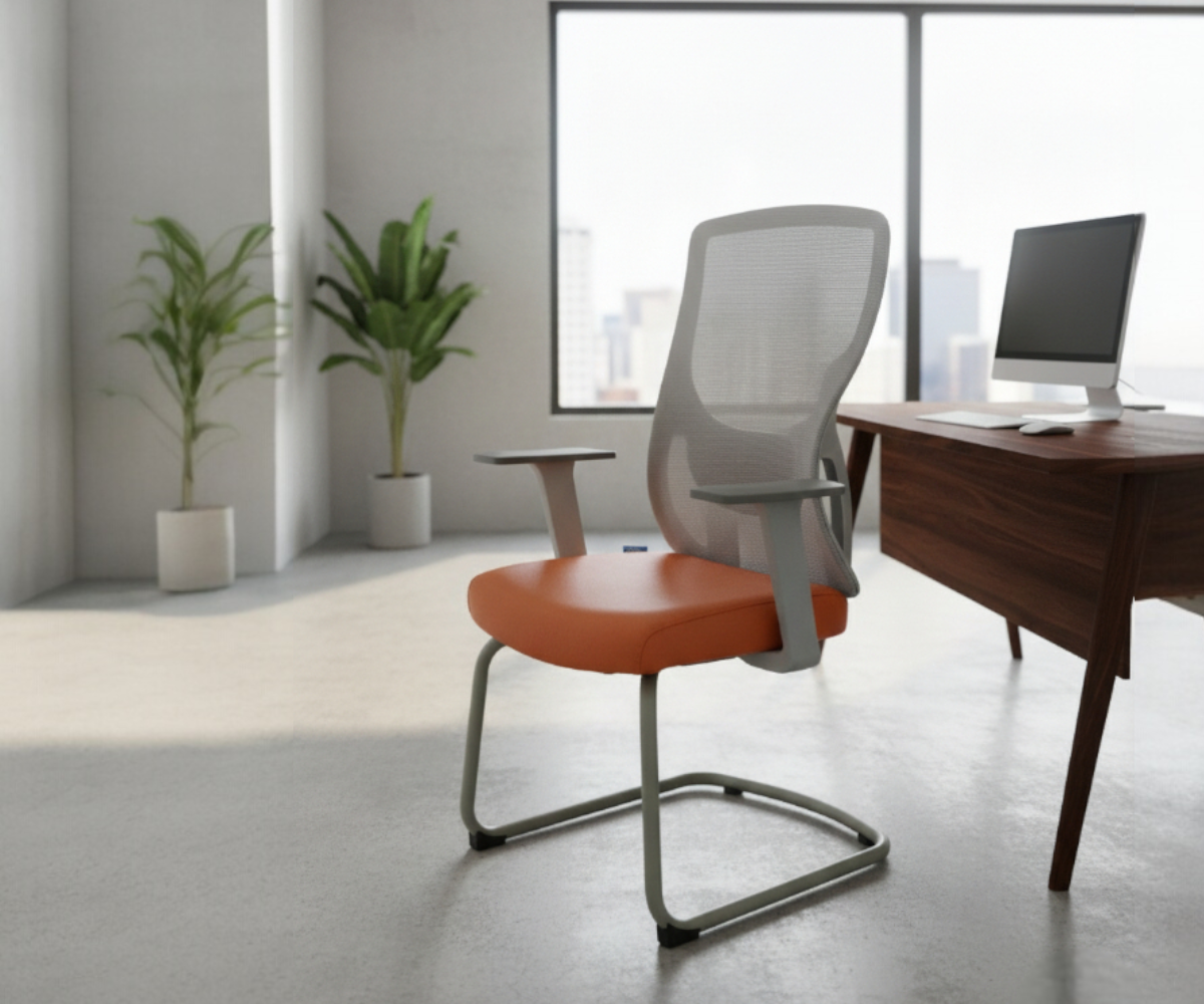 Office chair T943-1 GREY (Visitor Chair)