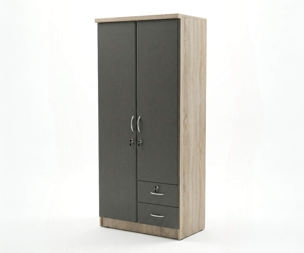 WR Two Door Wardrobe-RF268-Brown
