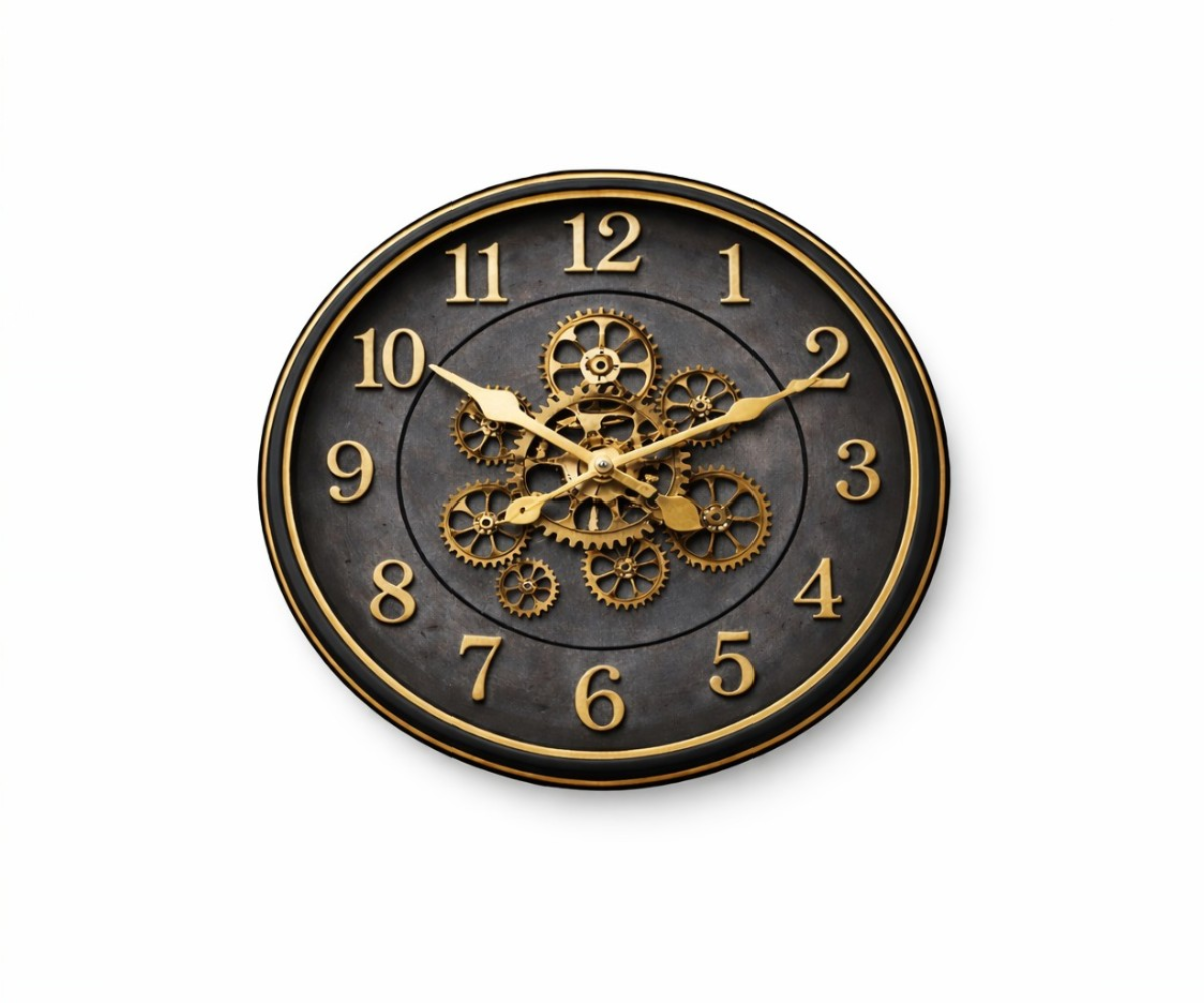 Antique Gold Mechanical Wall Clock