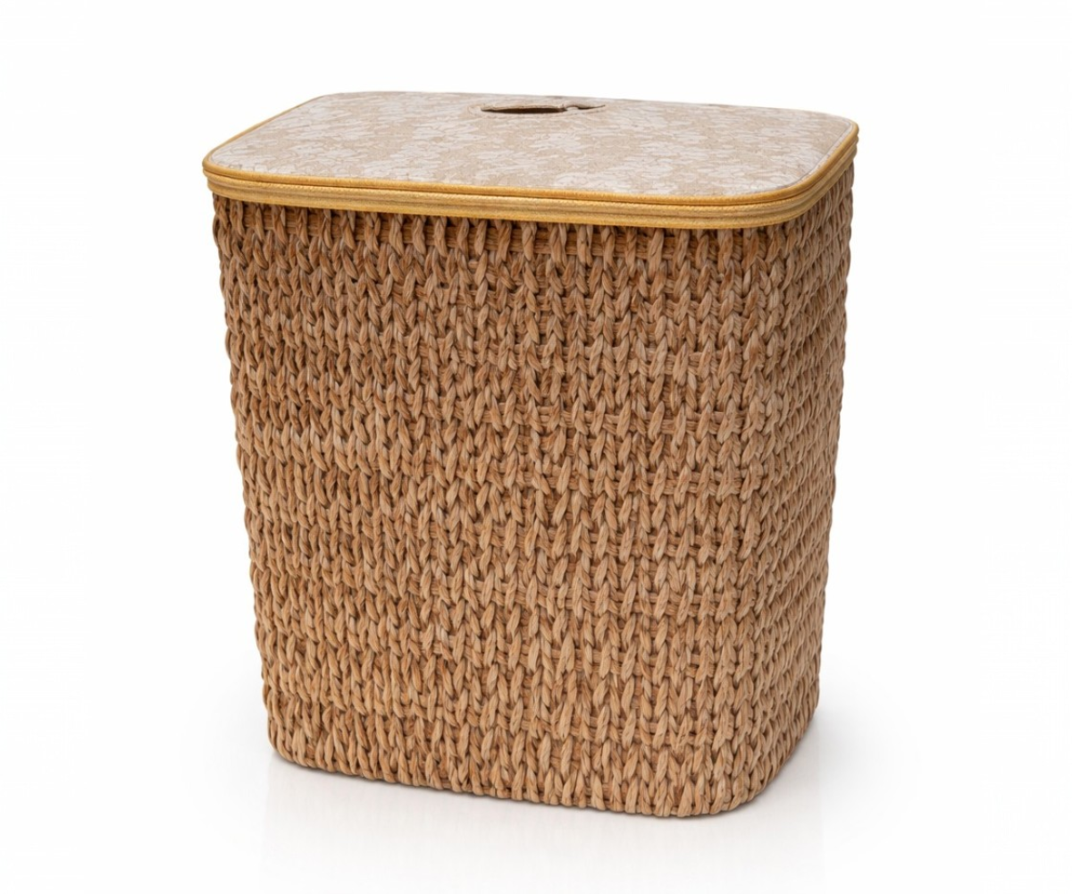 Lidded Wicker Laundry Basket