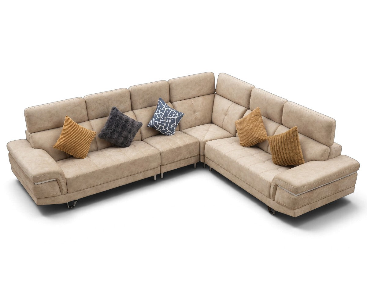 Eliott Cream Leather Corner