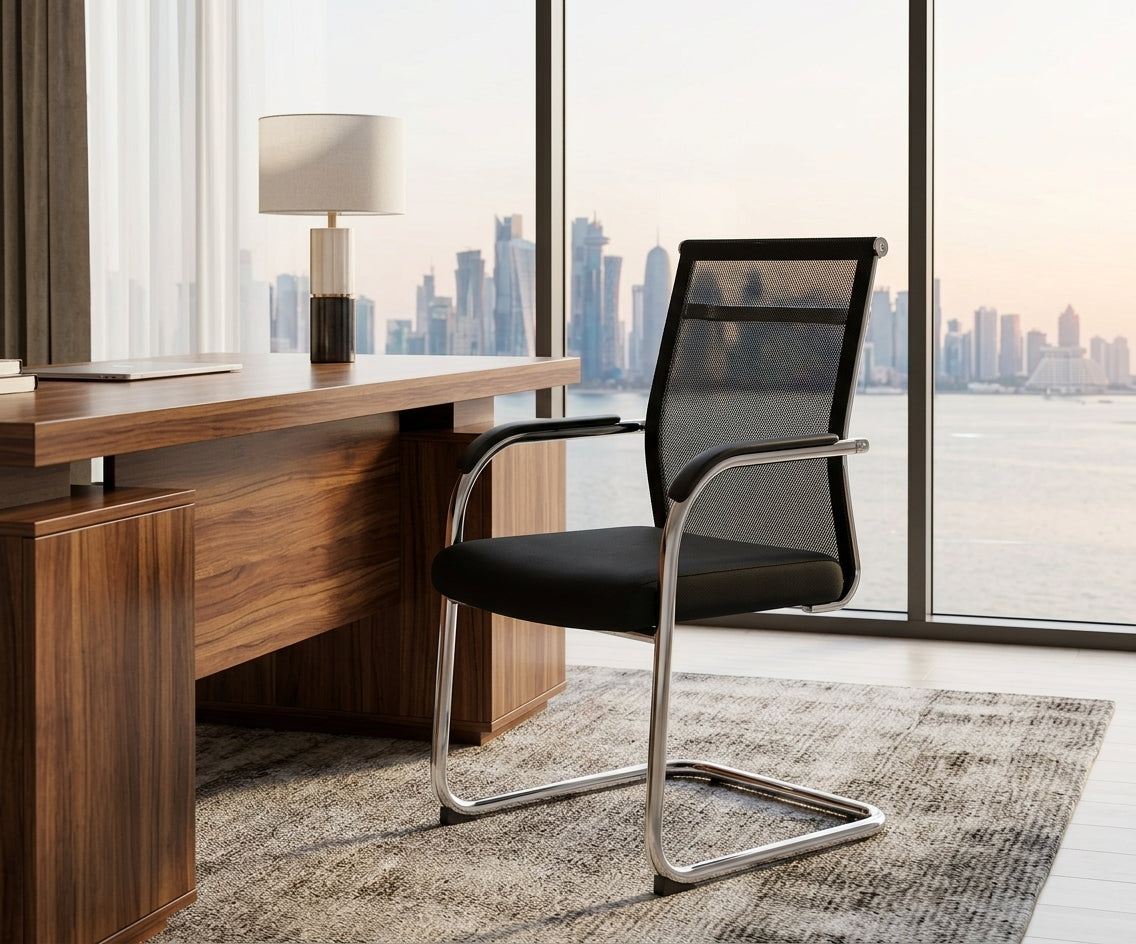 Sleek Chrome Frame Reception Chair