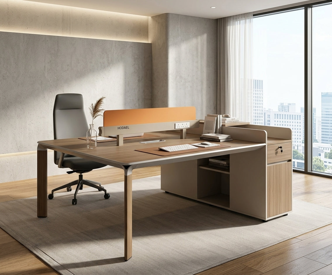 HodaEL Modern Two Person Office Workstation Desk