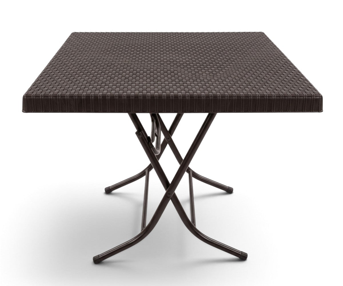 CT064 Square Woven-Style Folding Table