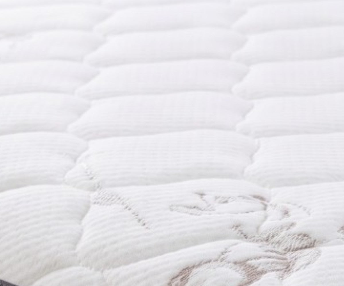 Button tufted soft mattress with reinforced contrast welt piping