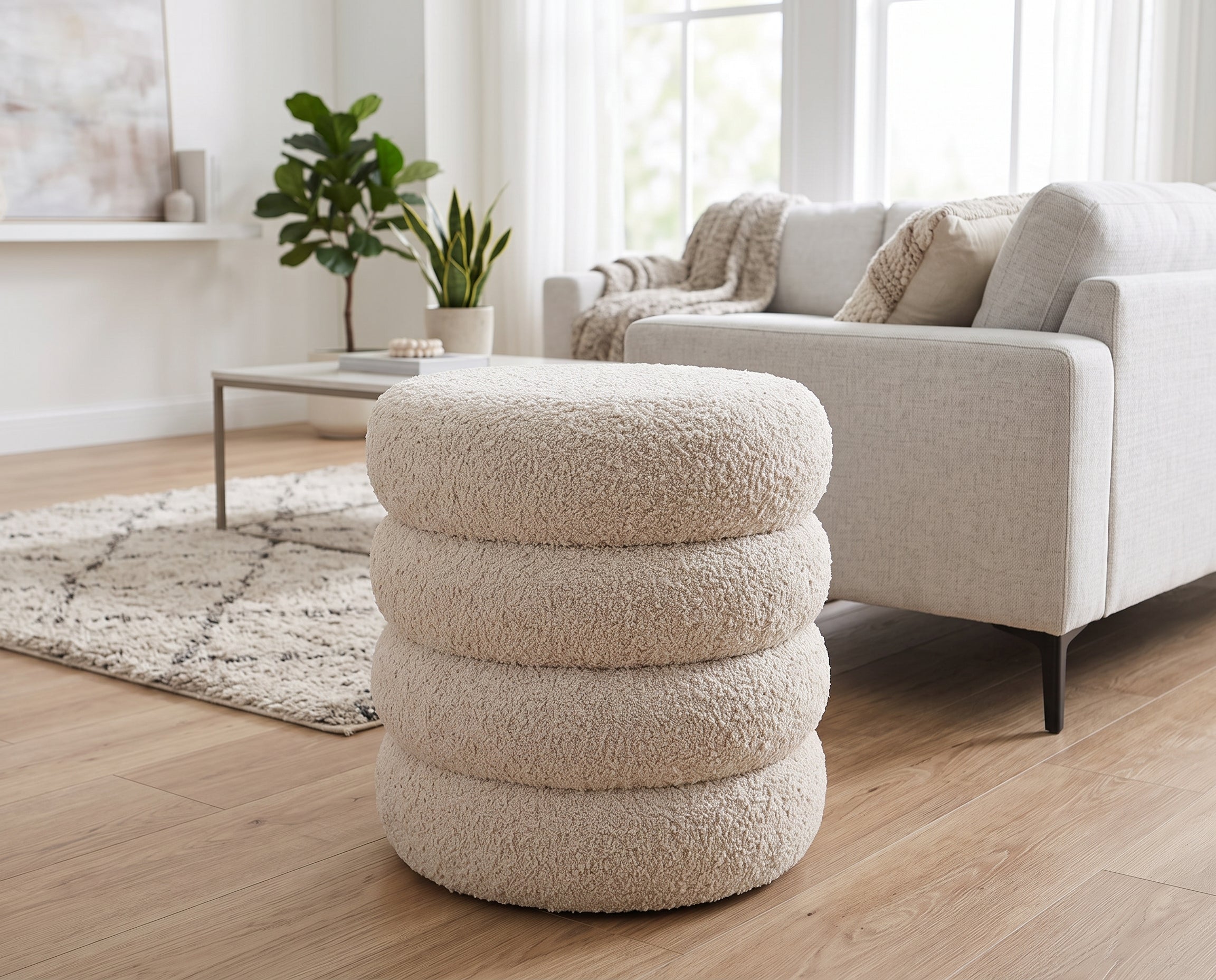 Modern Cylindrical Pouf