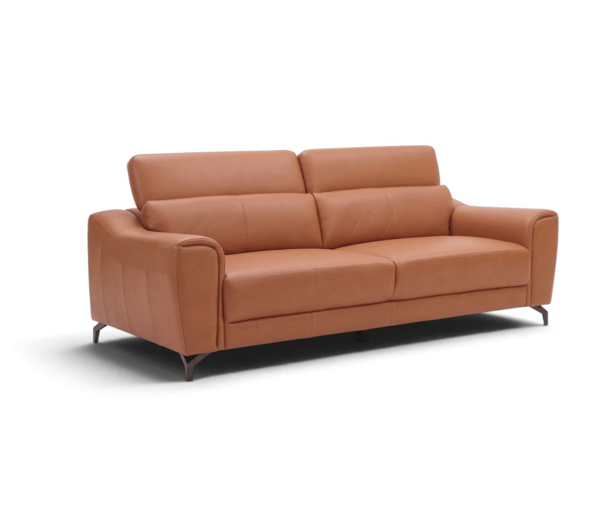 Tan leather living room sofa set 3 plus 2 seater with tilting ratchet headrests