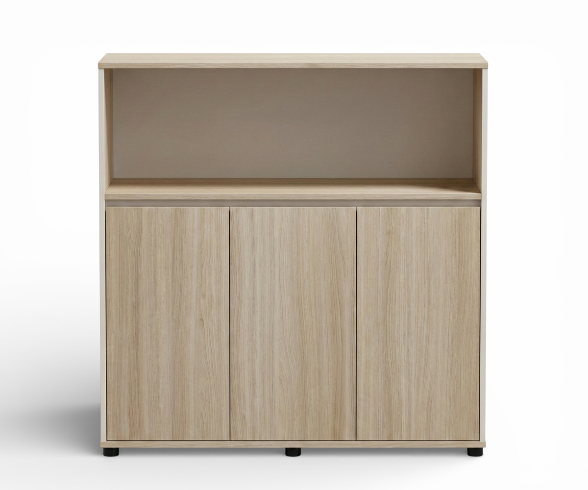 A5-112B Nordic oak cabinet beside a desk in a bright office