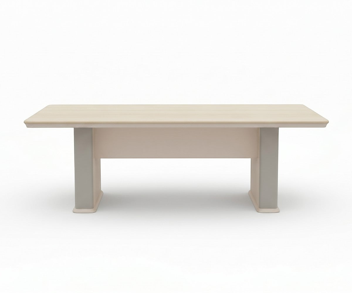 A5-524,528 alabaster meeting table with ten chairs in a city-view boardroom